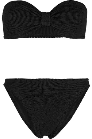 Hunza G Femme, Maillots de bain, Noir, Taille: ONE Size Ensemble de plage noir à effet gaufré