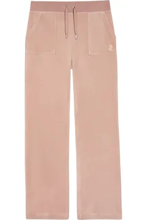 Juicy Couture Femme, Pantalons, Rose, Taille: 38 FR Pantalon de survêtement en velours avec taille ajustable