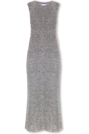 Jil Sander Femme, Robes, Gris, Taille: 36 FR Robe Étincelante Sans Manches