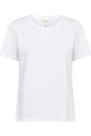 Part Two Femme, Tops, Blanc, Taille: 36 FR T-shirt Blanc Éclat Hot Fix