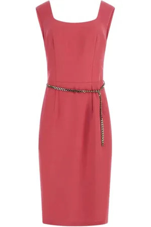 Guess Femme, Robes, Rose, Taille: 46 FR Robe Rose avec Ceinture Dorée