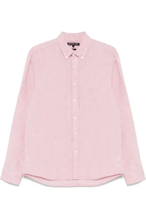 Michael Kors Homme, Chemises, Rose, Taille: L Chemise Rose Flamingo avec Logo Brodé