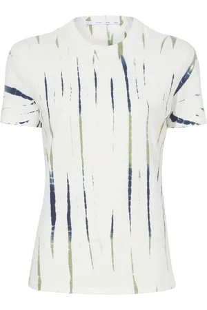 Proenza Schouler Femme, Tops, Blanc, Taille: 40 FR T-shirt Tie-Dye Rayé