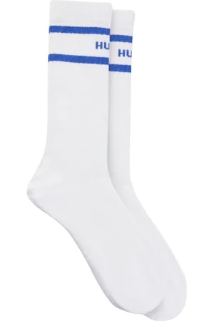 HUGO BOSS Homme, Sous-vêtements, Blanc, Taille: M Chaussettes à Rayures Bleues