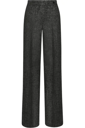 Kiton Femme, Pantalons, Gris, Taille: 36 FR Pantalon Coupe Droite en Mélange de Laine