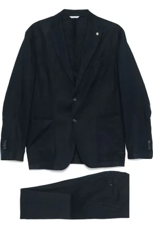 Manuel Ritz Homme, Costumes, Bleu, Taille: L Costume bleu avec ventilation arrière