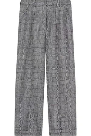 Kenzo Femme, Pantalons, Gris, Taille: 38 FR Pantalon Large à Carreaux