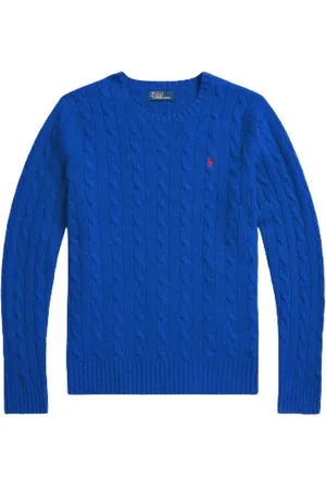 Ralph Lauren Femme, Pulls, Bleu, Taille: 42 FR Pull Col Rond Laine Cachemire