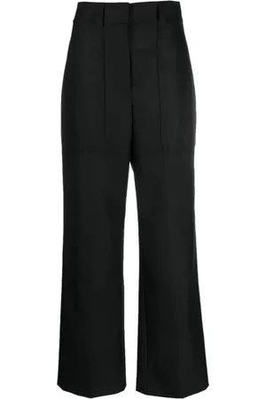 HUGO BOSS Femme, Pantalons, Noir, Taille: 42 FR Pantalon Droit en Laine Taille Haute