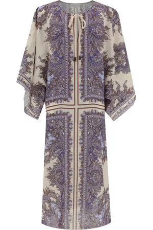 ZIMMERMANN Femme, Robes, Multicolore, Taille: 38 FR Robe caftan en lin à motif cachemire