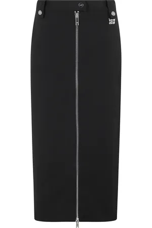 Ganni Femme, Jupes, Noir, Taille: 36 FR Jupe Midi en Crêpe Noir