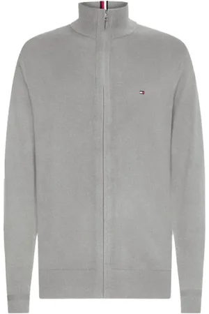 Tommy Hilfiger Homme, Sweatshirts et sweats à capuche, Gris, Taille: M Pima Cotton Cashmere Zip Thru