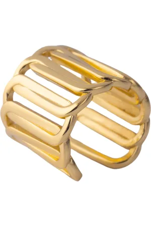 FEDERICA TOSI Femme, Accessoires, Jaune, Taille: ONE Size Bague Carrée en Or