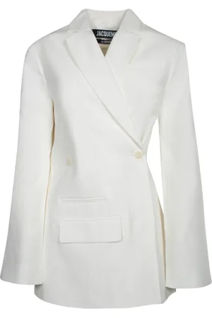 Jacquemus Femme, Vestes, Blanc, Taille: 40 FR Veste Blanche Coupe Asymétrique