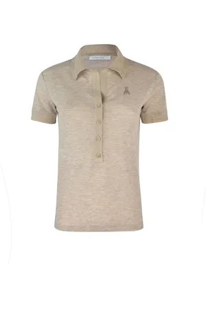 Patrizia Pepe Femme, Tops, , Taille: 40 FR Polo Irregulier Côtelé avec Logo Strass