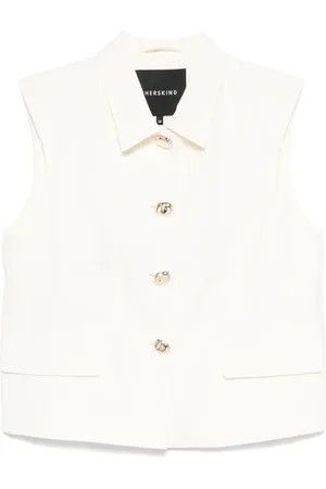 Herskind Femme, Vestes, , Taille: 36 FR Gilet Blanc sans Manches avec Poches