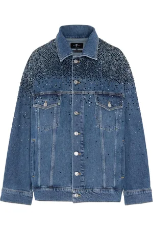 7 for all Mankind Femme, Vestes, Bleu, Taille: 38 FR Veste en jean vintage