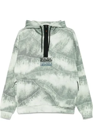 Napapijri Homme, Sweatshirts et sweats à capuche, Vert, Taille: L Sweat à Capuche Vert avec Poches à Fermeture Éclair