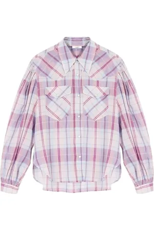 Isabel Marant Femme, Blouses et Chemises, Rose, Taille: 38 FR Chemise à carreaux Bethany