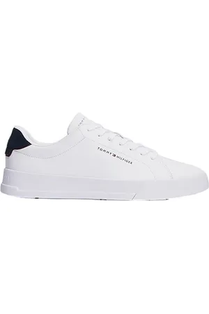 Tommy Hilfiger Homme, Chaussures, Blanc, Taille: 43 EU Baskets sportives à finition martelée
