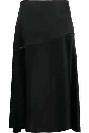 Jil Sander Femme, Jupes, Noir, Taille: 38 FR Jupe midi asymétrique taille haute