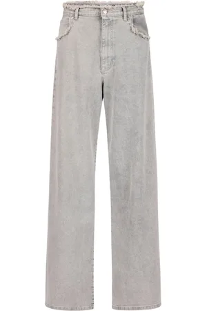 Iceberg Femme, Jeans, Bleu, Taille: W28 Pantalon évasé à 5 poches en denim gris avec traitement marbré