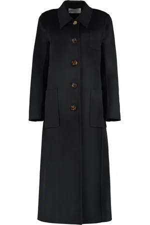 Tory Burch Femme, Manteaux, Noir, Taille: 38 FR Manteau en laine à boutons ornés