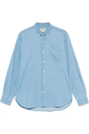 Woolrich Homme, Chemises, Bleu, Taille: S Chemise Bleue à Boutons et Plis