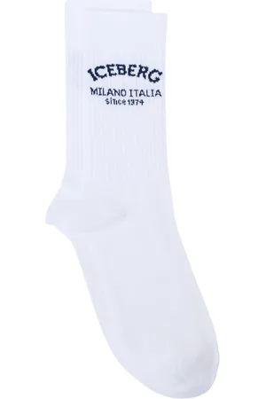 Iceberg Homme, Sous-vêtements, Blanc, Taille: M Chaussettes blanches en coton avec logo piqué