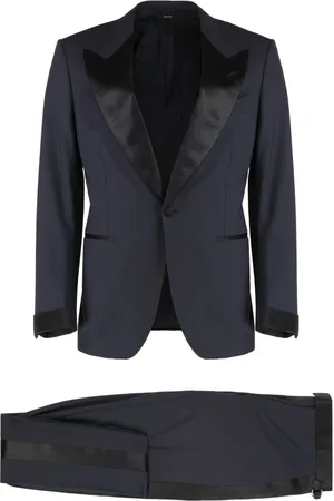 Tom Ford Homme, Costumes, Bleu, Taille: L Costume en laine avec col à revers en satin