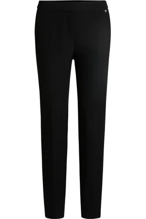 HUGO BOSS Femme, Pantalons, Noir, Taille: 38 FR Pantalon slim-fit avec détail logo