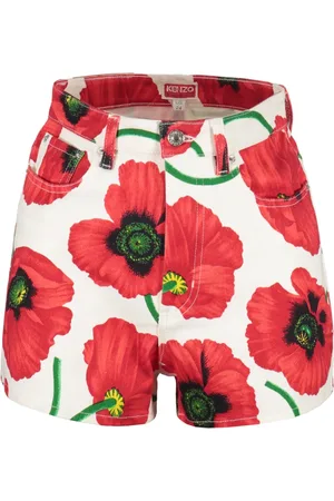 Kenzo Femme, Shorts, Multicolore, Taille: W27 Short en jean coupe courte à imprimé floral