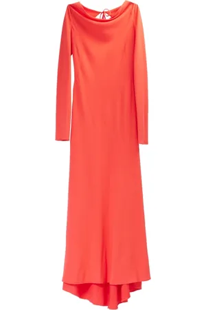 Moschino Femme, Robes, Rouge, Taille: 40 FR Robe Longue en Crêpe Rouge