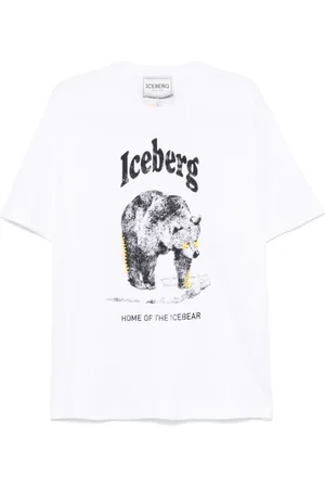 Iceberg Homme, Tops, Blanc, Taille: XL T-shirt ras du cou avec logo imprimé