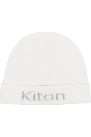 Kiton Homme, Accessoires, Blanc, Taille: ONE Size Bonnet en cachemire à torsades intarsia