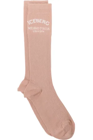 Iceberg Femme, Sous-vêtements, Rose, Taille: 38 FR Chaussettes Blush avec Logo Jacquard Milano Italia