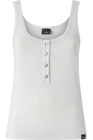 Pinko Femme, Tops, Gris, Taille: 38 FR Top Tendance Sans Manches
