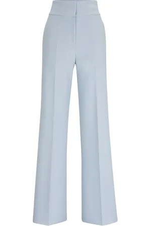HUGO BOSS Femme, Pantalons, Bleu, Taille: 38 FR Pantalon Marlene Taille Haute Élastique