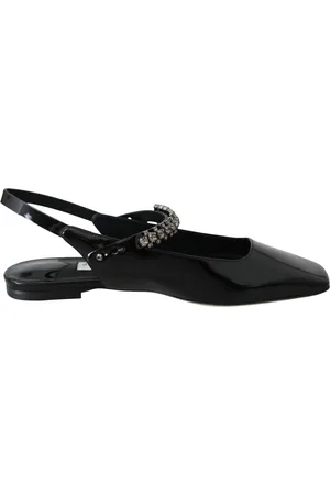 Jimmy Choo Femme, Chaussures, Noir, Taille: 36 EU Mahdis Flat PJS Ballerines Plates avec Bride en Cristal