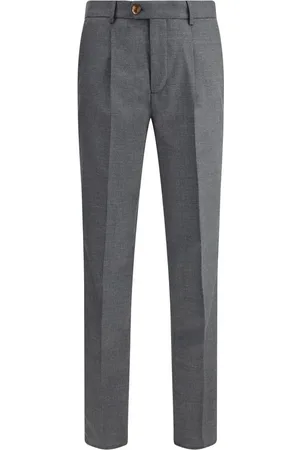 Brunello Cucinelli Homme, Pantalons, Gris, Taille: M Pantalon en laine avec détails de poche