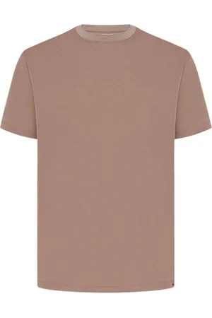 Kiton Homme, Tops, Violet, Taille: M T-shirt en coton doux gris tourterelle