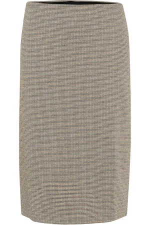 Part Two Femme, Jupes, Brun, Taille: 44 FR Jupe Midi à Carreaux Marron
