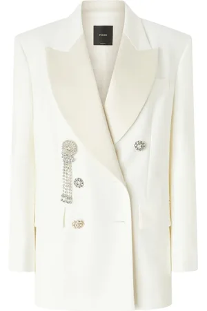 Pinko Femme, Vestes, Blanc, Taille: 42 FR Blazer Blanc Casual