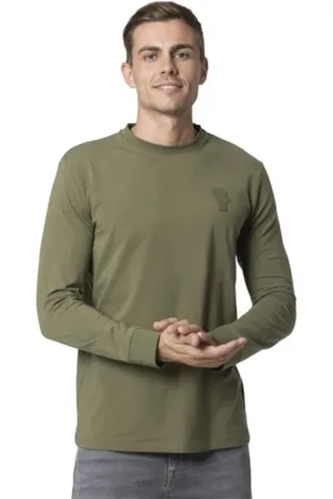 Karl Lagerfeld Homme, Tops, Vert, Taille: M T-shirt Olive à Manches Longues