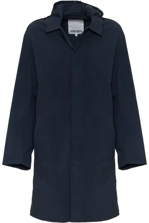 Kenzo Homme, Manteaux, Bleu, Taille: L Trench-coat élégant à capuche