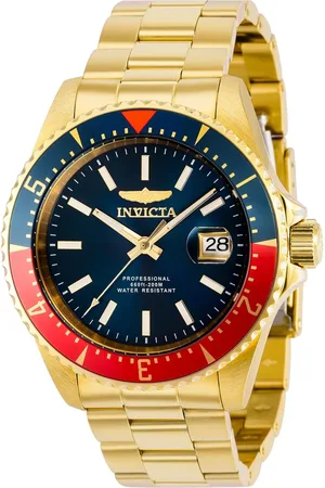 Invicta Homme, Accessoires, Jaune, Taille: ONE Size Montre Automatique Analogique en Or avec Date