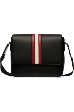 Bally Homme, Sacs, Noir, Taille: ONE Size Sac bandoulière noir avec détails à rayures