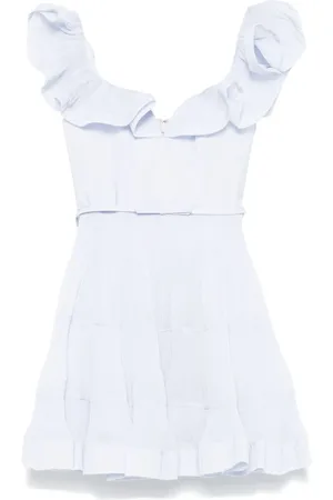 ZIMMERMANN Femme, Robes, Bleu, Taille: 38 FR Robe à Encolure à Volants