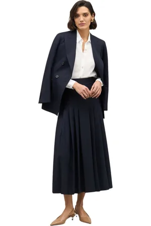 Boglioli Femme, Jupes, Bleu, Taille: 38 FR Jupe plissée en laine légère