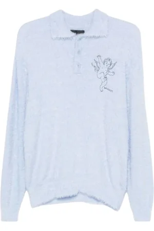 Rassvet Homme, Pulls, Bleu, Taille: L Polo en Mohair à Manches Longues